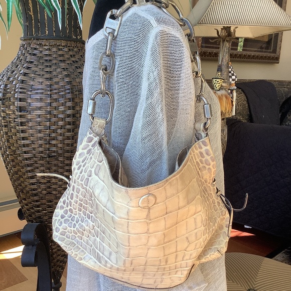 Italian Leather HandBag by Francesco Biasi/Bought in Italy..neutral pattern - Picture 1 of 2